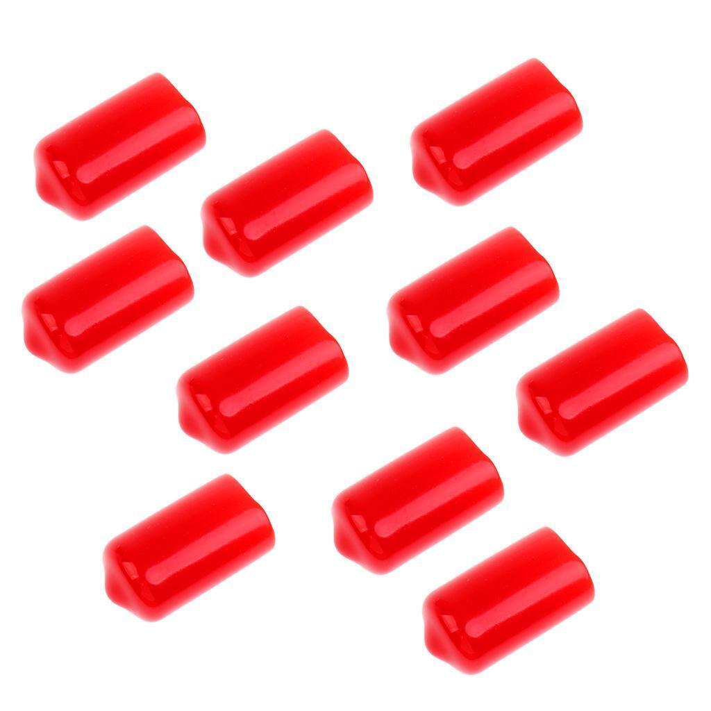 10 Pieces Snooker Cue Tip Protector Cue Head Rubber Cover Case Red