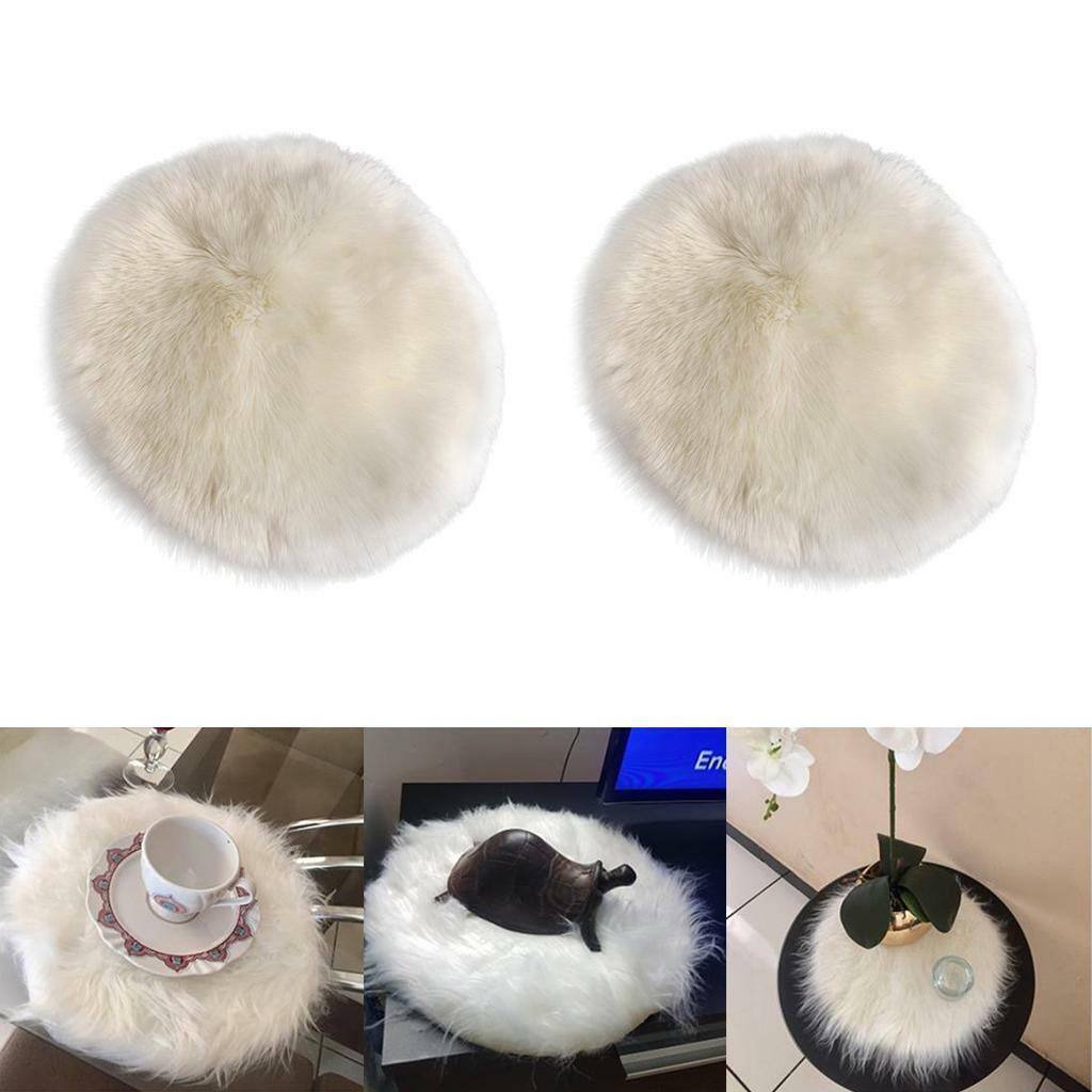 2 Pieces  Soft Faux Wool Shaggy Area Floor Rugs, Children Play Carpet For
