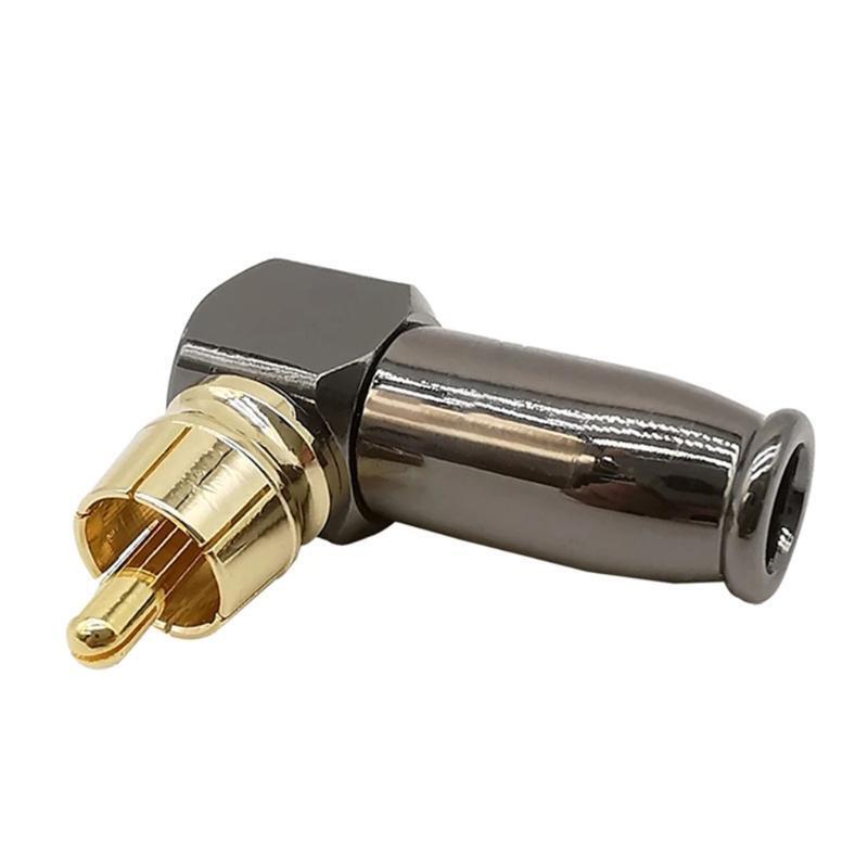 L-shaped RCA Male Plug Connector for Audio Video Right Angle RCA Adapter Plug