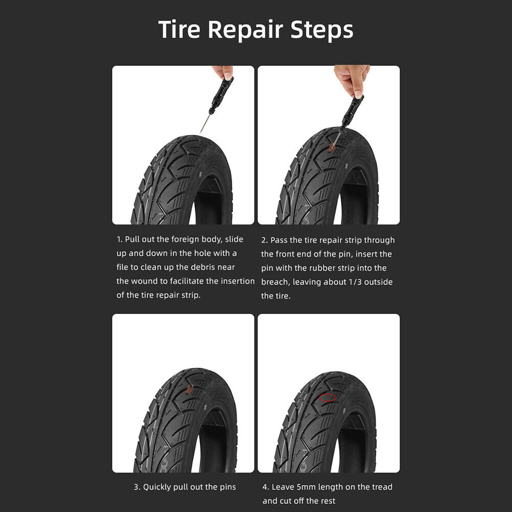 Bicycle Tire Repair Tools Rubber Strip MTB Bike Tyre Maintain Kits (Black)