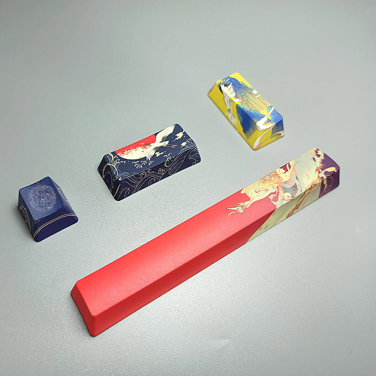 Keycap China Style Crane PBT Keycap ESC Enter for Cross Axis Mechanical Keyboard