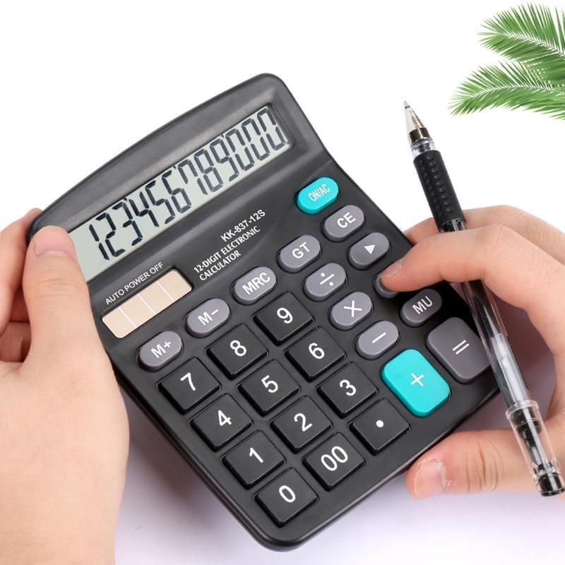 12 Digits Electronic Calculator Large Screen Desktop Calculators for Home Office