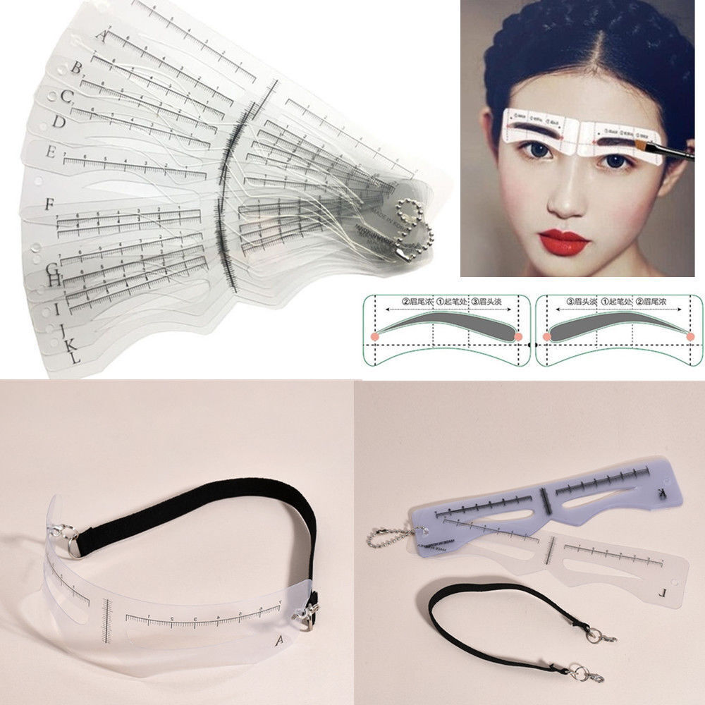 DIY Beauty Shaper Eye Grooming Brow Stencils Card Makeup Tool Eyebrow Template