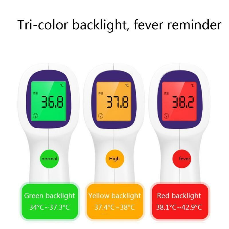 Three-color Backlight Forehead Thermometer Non-contacting Body Temperature Tool