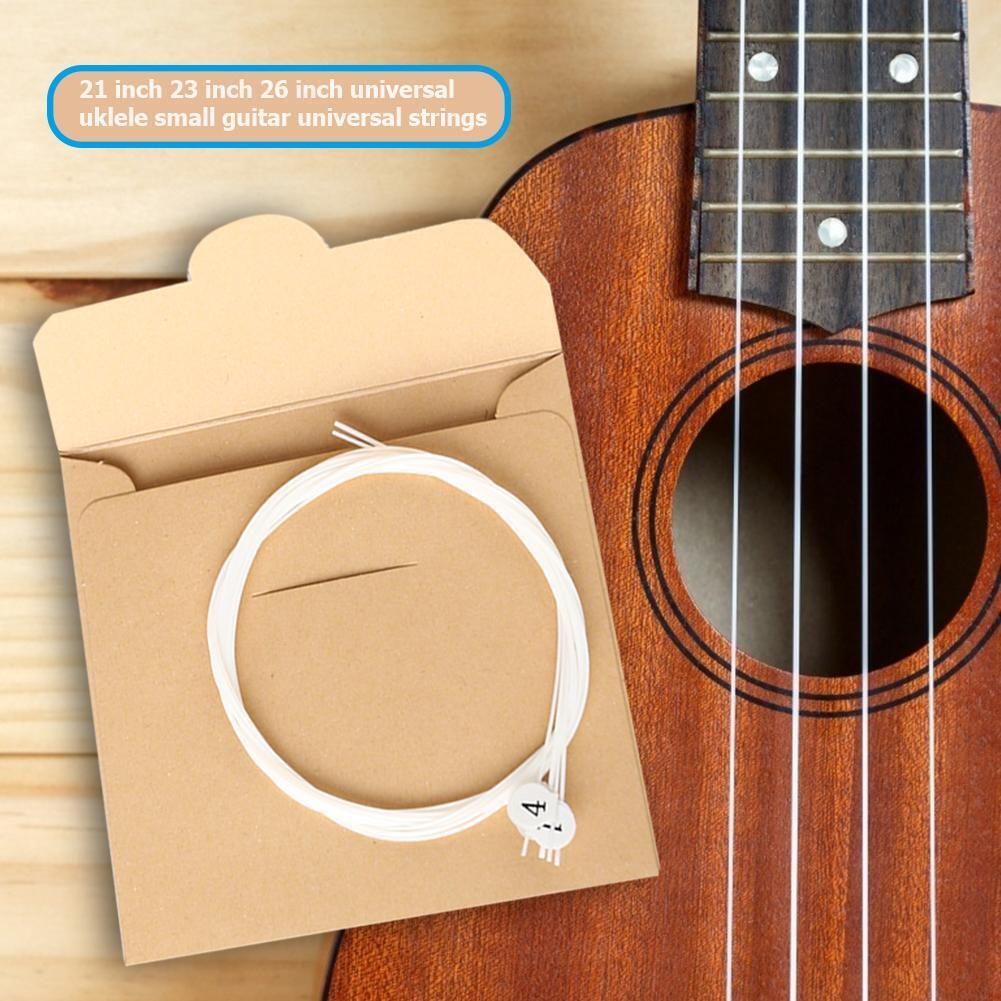 4pcs/set Ukulele Strings Replacement Part for 21 23 26 inch Ukulele White
