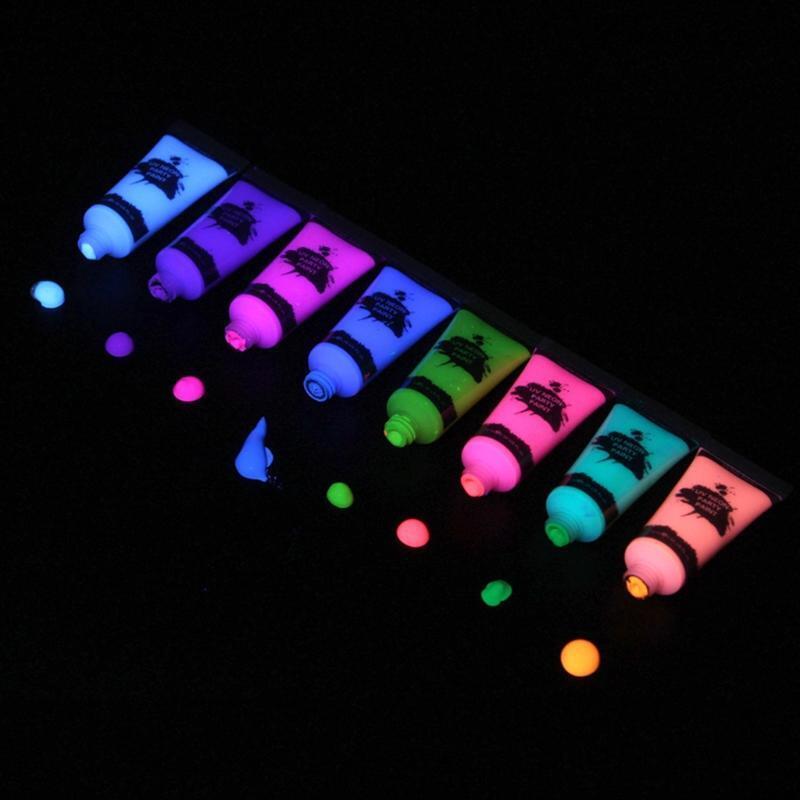 8 Colors Fluorescent Face Body Paint Painting Pigment Makeup Tool Tattoo Drawing
