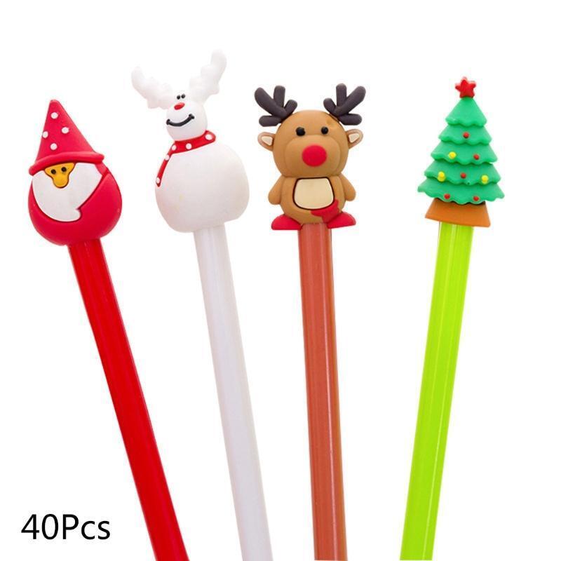 40Pcs/Pack Gel Pens Set Classic Christmas Theme Design School Writing Supplies