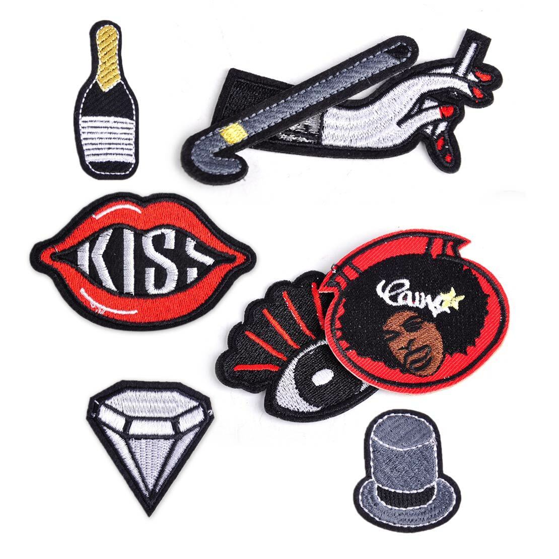 8x Kiss Lip Eye Diamond Embroidered Patch Applique Badge Sew Iron On Jeans Li