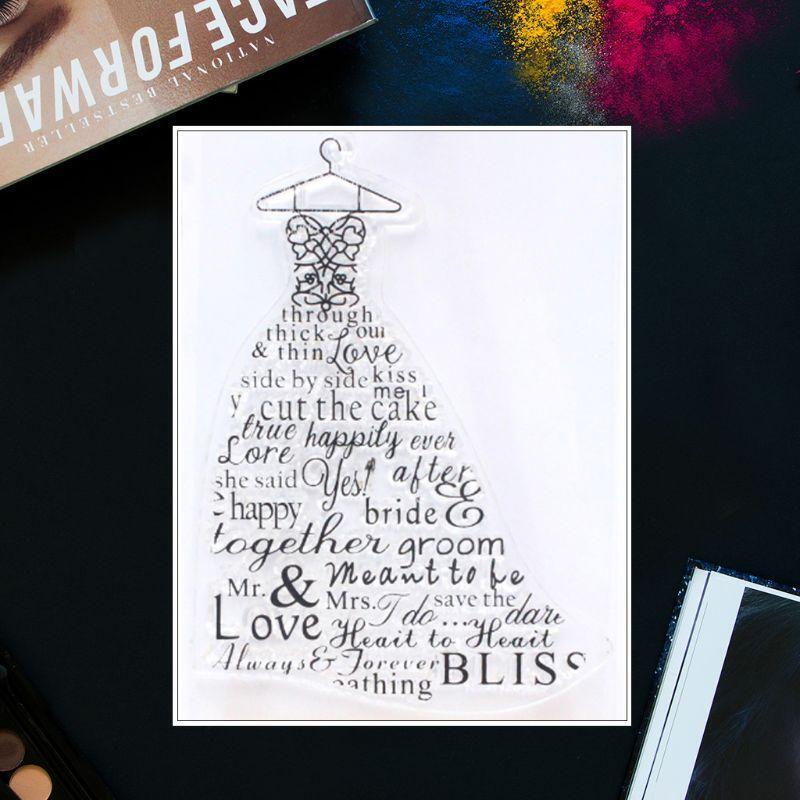 Wedding Dress DIY Silicone Clear Stamp Cling Seal Scrapbook Embossing Album