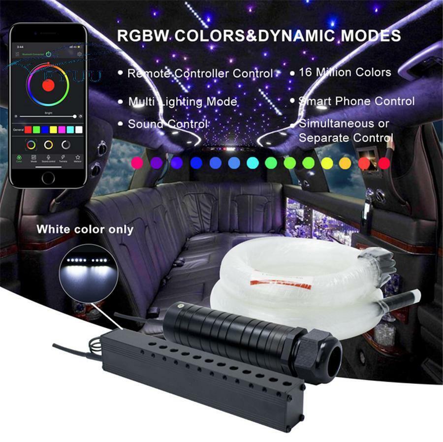 1set 6W RGBW 0.75mm 300pc 2M Cable W/1mm 60pc 2M Shooting Fiber Optic Star Light