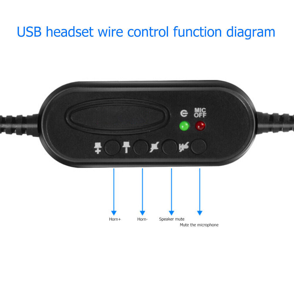 USB Wired Line Control Noise Reduction MIC Headphone for Online Call Center