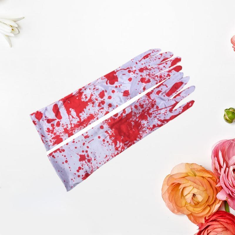 Bloody Gloves Long Halloween Fancy Dress Costume Nurse Zombie Dress Up Costumes