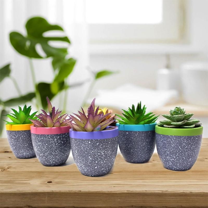 6Pcs Garden Pots Fit for Most Succulent Plants Flowers Indoor Planter Supplies