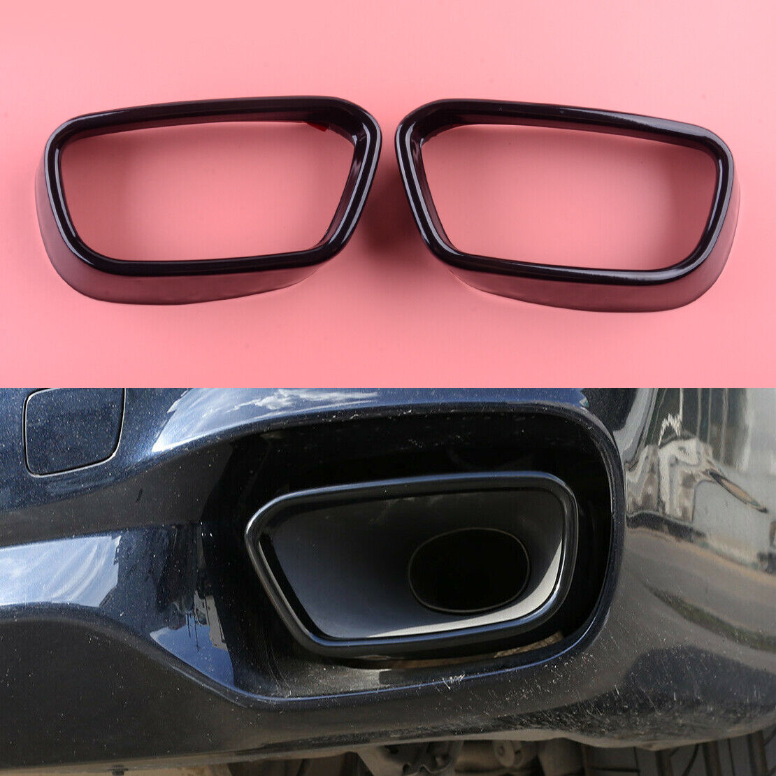 Black Stainless Steel Exhaust Muffler Cover Trim Fit For BMW X5 F15 X6 F16