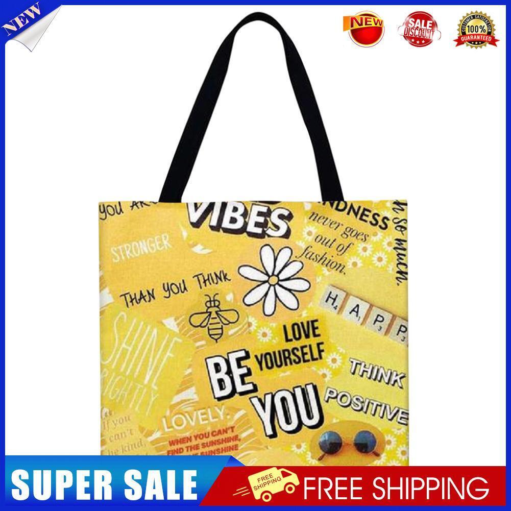 Alphabet graffiti Printed Shoulder Shopping Bag Casual Large Tote Handbag