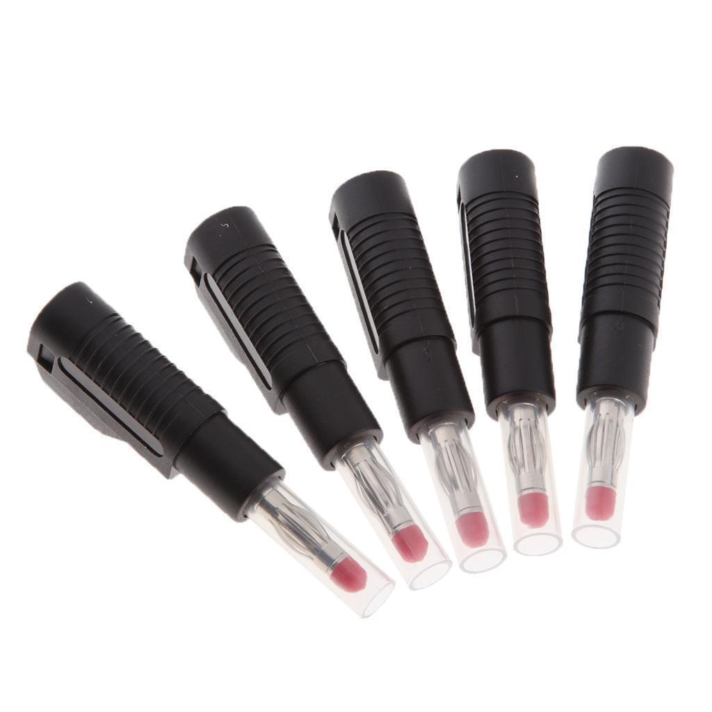 10Pcs 4mm Male Retractable Stackable Banana   Connectors Red / Black