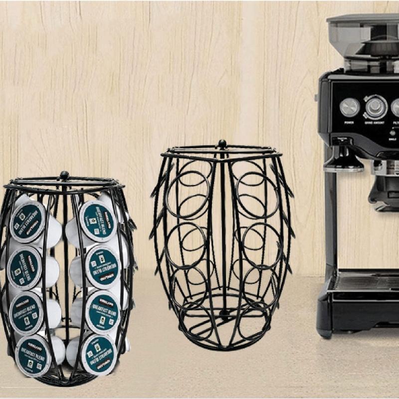 360 Degree Rotating Metal Coffee Capsule Storage Rack Pods Holder Stand