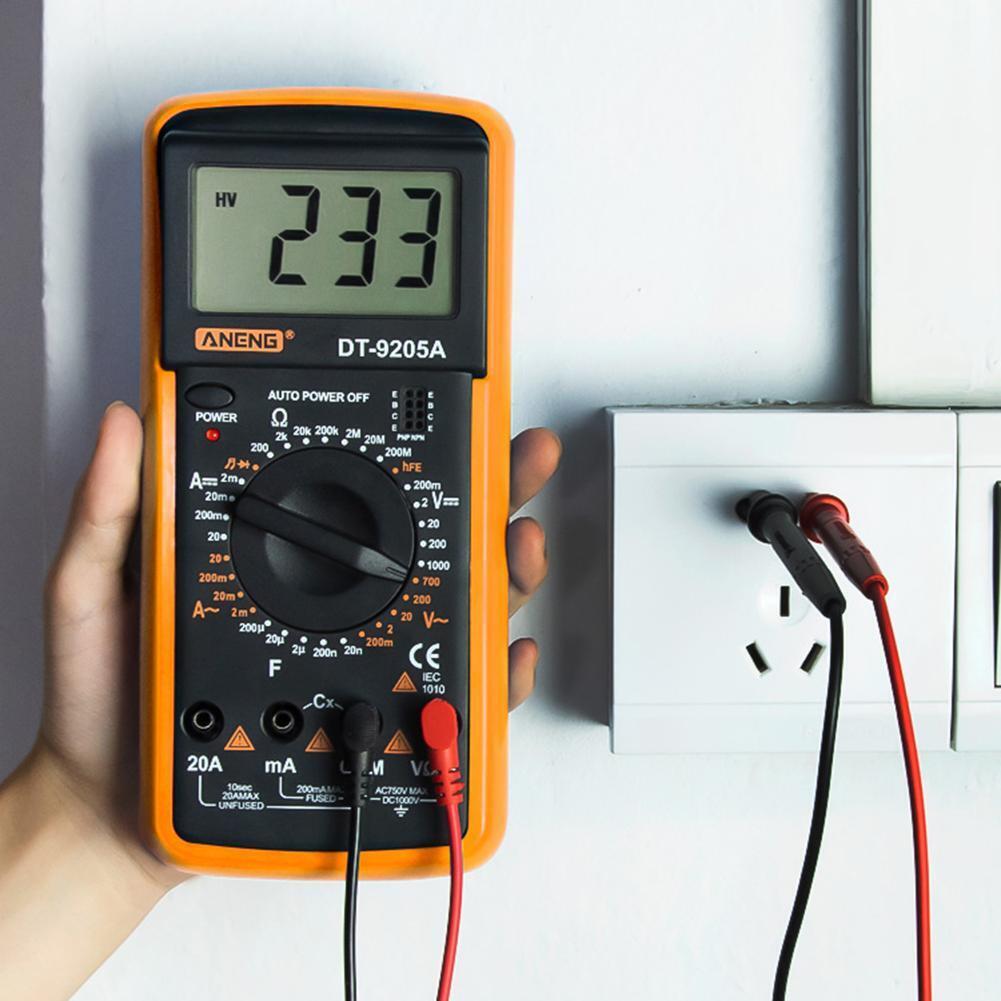 ANENG DT-9205A Digital Voltmeter Current Voltage Resistance Tester (Yellow)