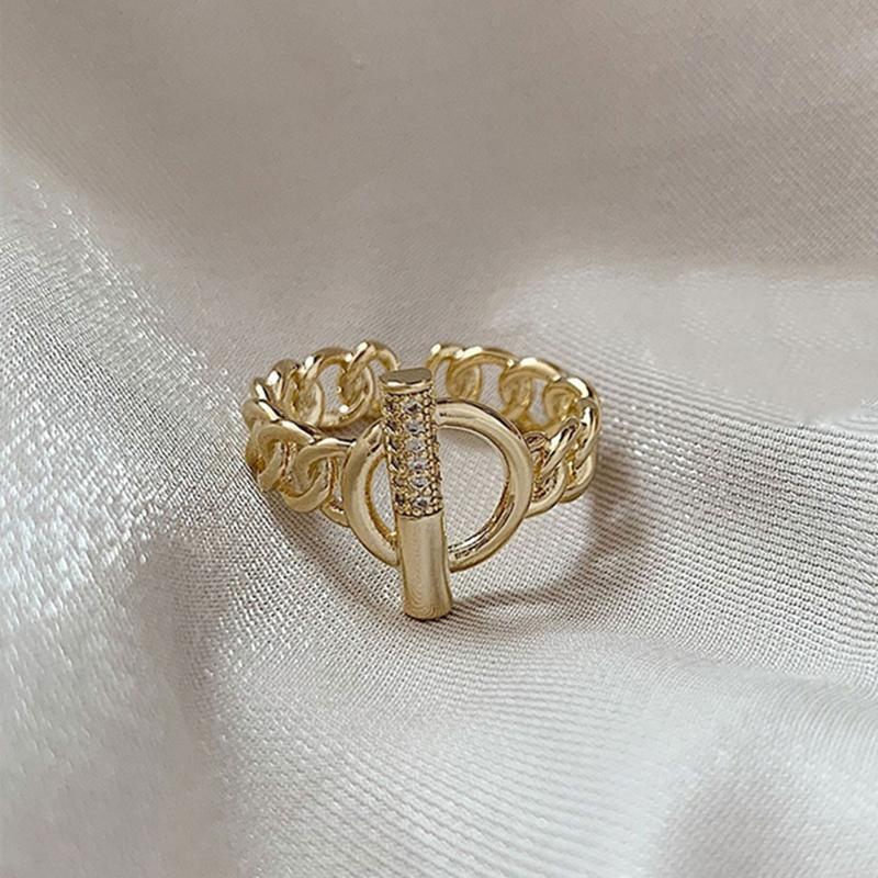 Minimalist Link Ring Personality G Letter Index Finger Ring for Girl Jewelry