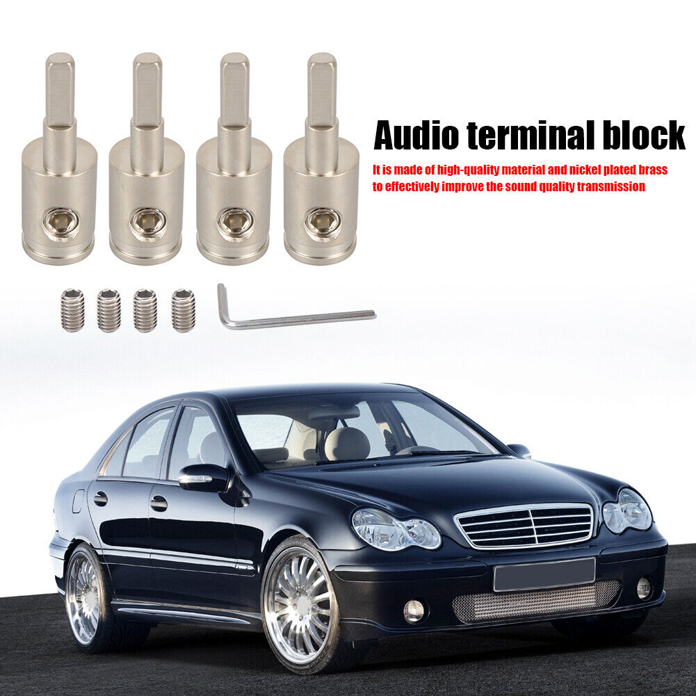 4 Sets 4GA to 8GA Car Audio Amp Wire Terminal Power Cord Input Reducers