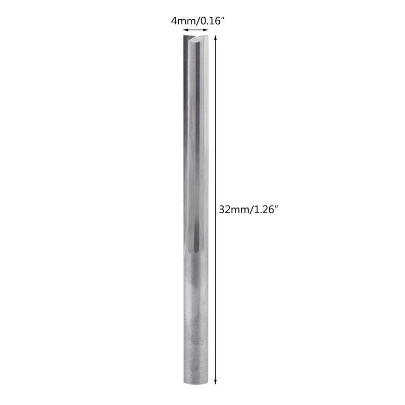 Two Double-edged Straight Flute Drills 4x32mm Milling Cutter Straight Router Bit
