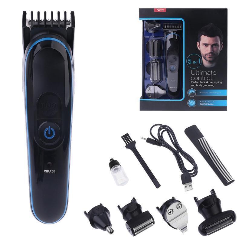 USB 5 in 1 Multifunction Hair Trimmer Titanium Hair Clipper Electric Shaver Bear