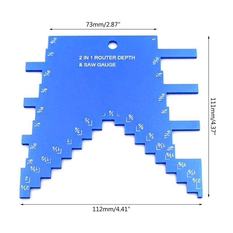 Upgraded 2 in 1 Step Depth Gauge for Router & Table Saw Aluminum Step Depth