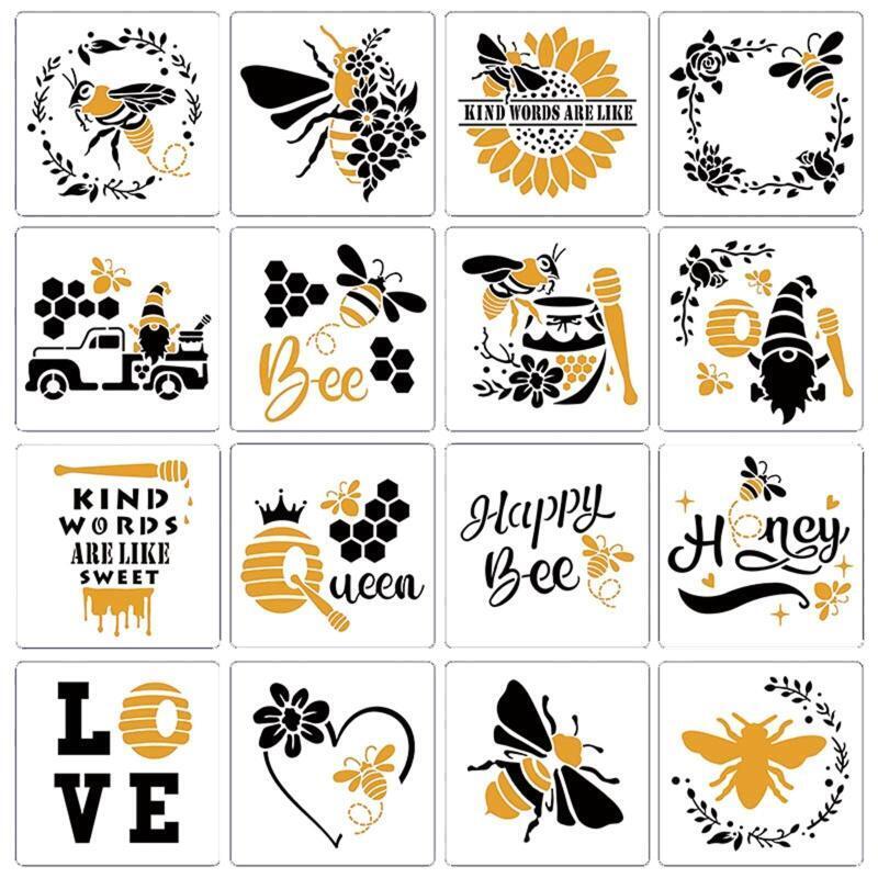 24PCS Sunflower Painting Stencils Set Xmas New Year Decoration Tools Supplies