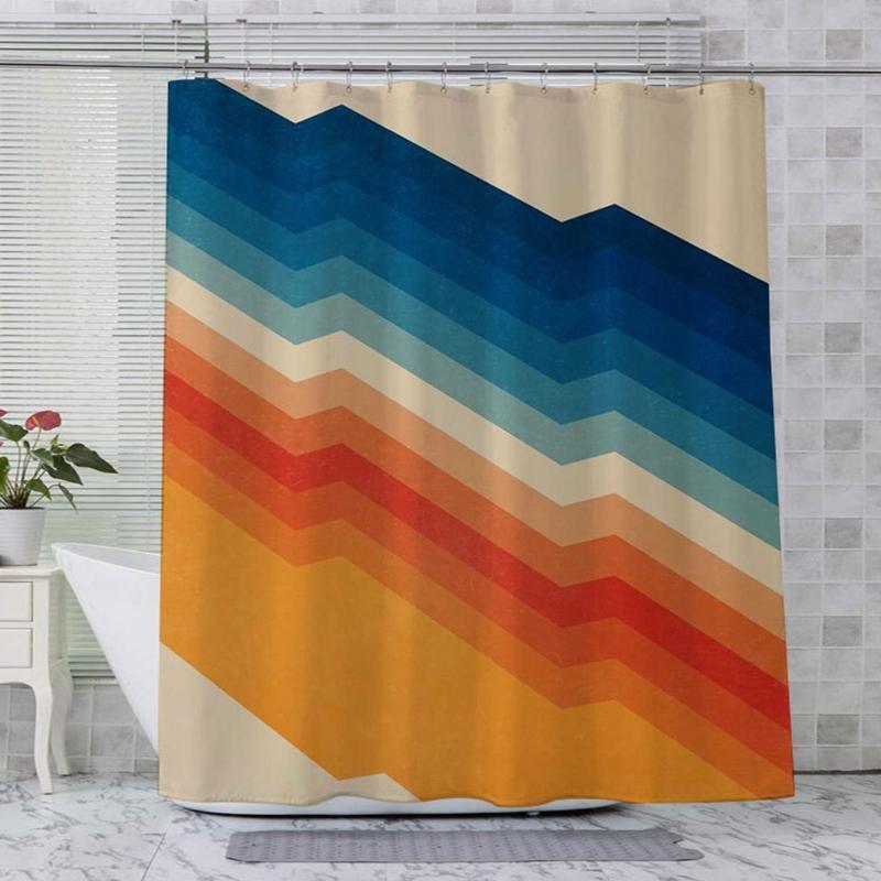 Morandi Color Shower Curtain Waterproof Mould Proof Polyester Bath Supplies