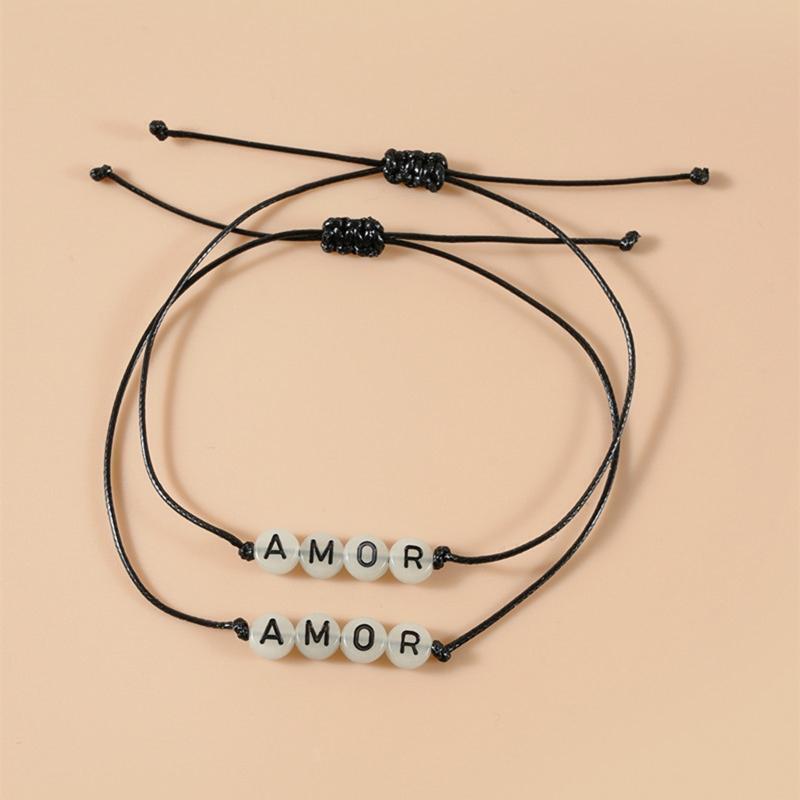 2x Pinky Promise Bracelets Friendship Couple Matching Bracelet Luminous Gift