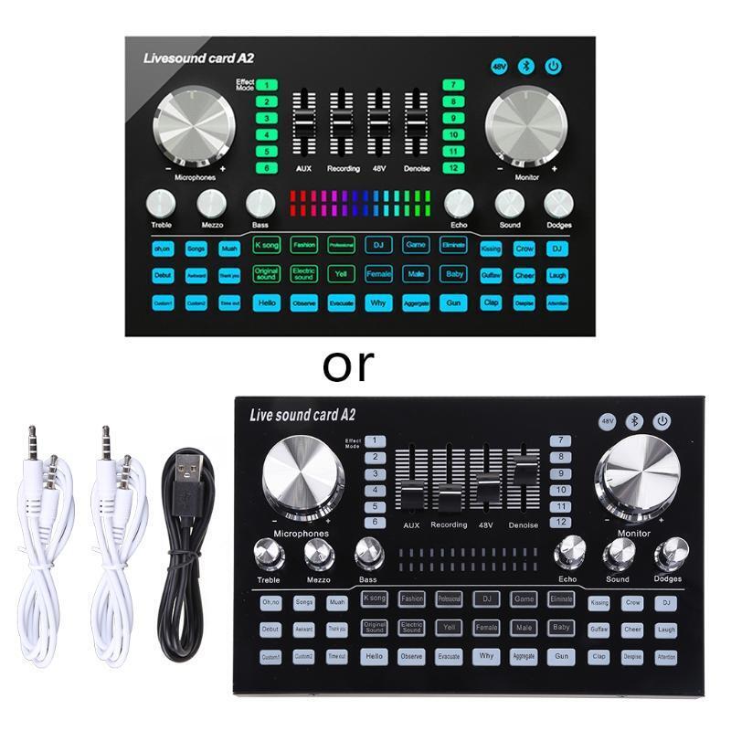 Stereo Sound Audio Mixer Multi-Purpose Audio Interface for Recording Live Stream
