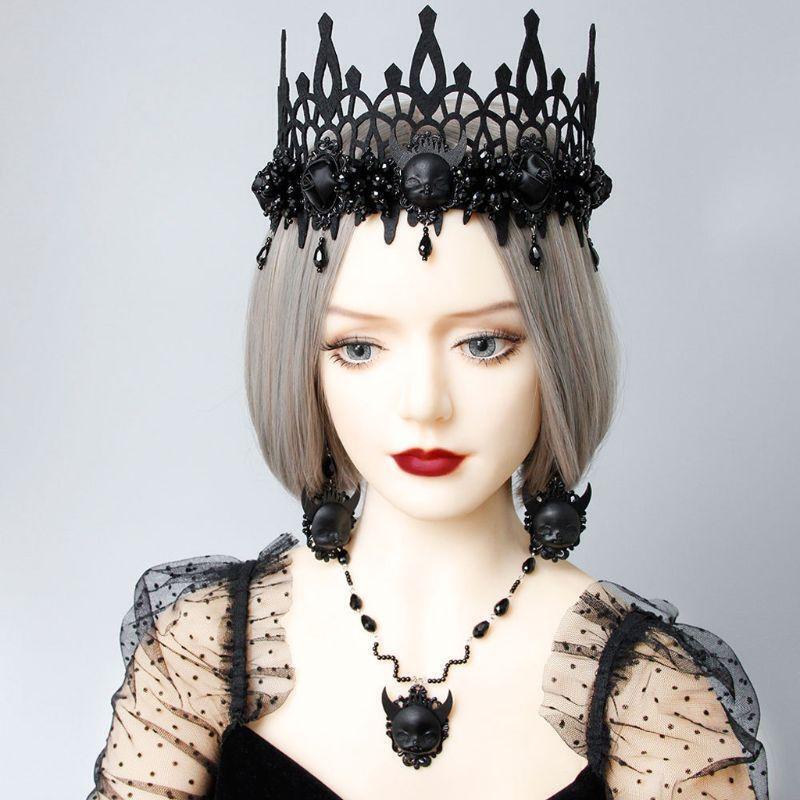 All-match Gothic Black Lolita Dangle Earrings Devil Death Earring for Girlfriend