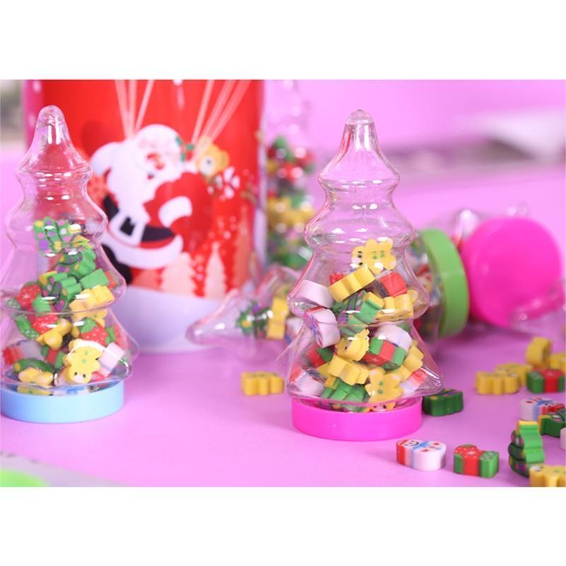 26Pcs Novelty Xmas Erasers Mini Rubber Erasers Xmas Tree Decorations for Home