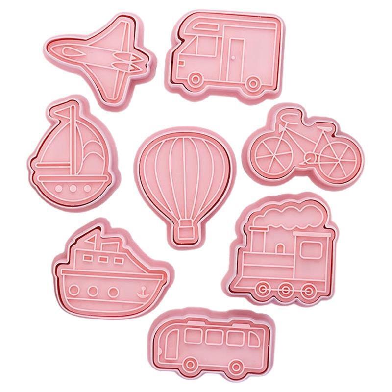 8 Pieces Car Transportation Cookie Cutter Mold for Baking Bread Cuttersoft Fruit