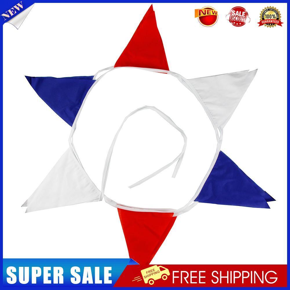 12 Flags White Red Blue Flag Banner Pennant Wedding/Birthday Party Decor