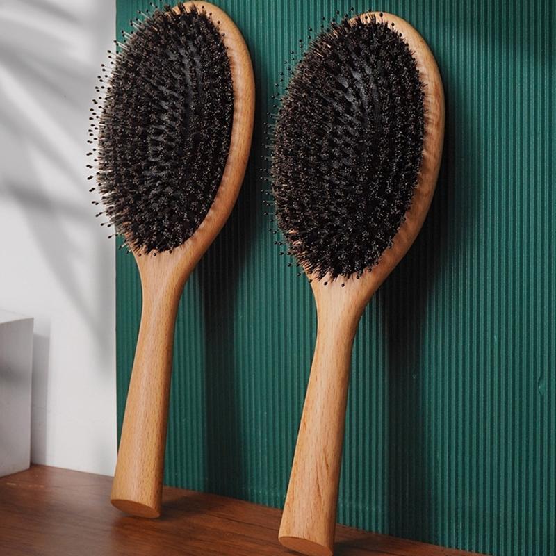 Wood Handle Bristle Air Cushion Massage Comb Anti-static Massage Airbag Comb