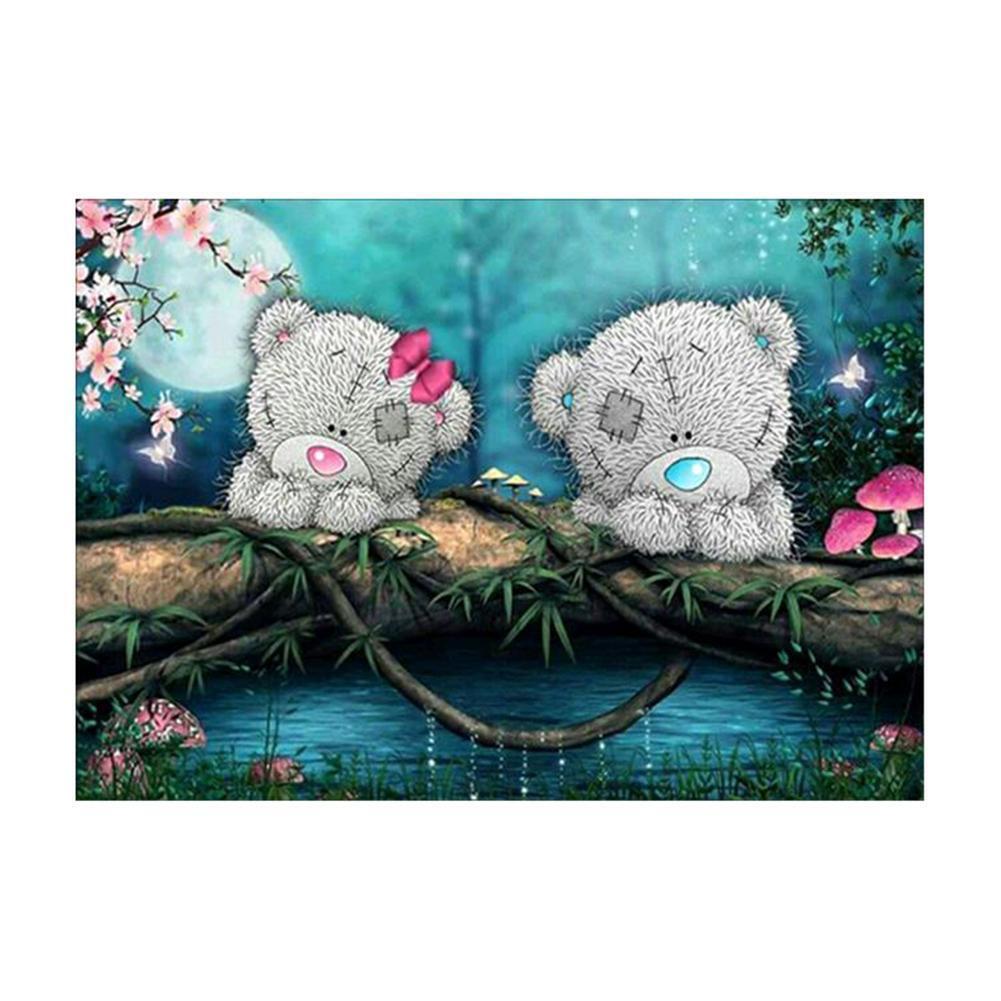 2 Bears 5D Diamond Painting Embroidery DIY Craft Cross Stitch Home Decor