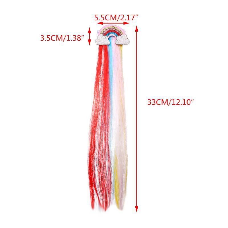 New Rainbow Cloud Side Clip Cute Princess Child Hairpin Long Tassel Color Baby