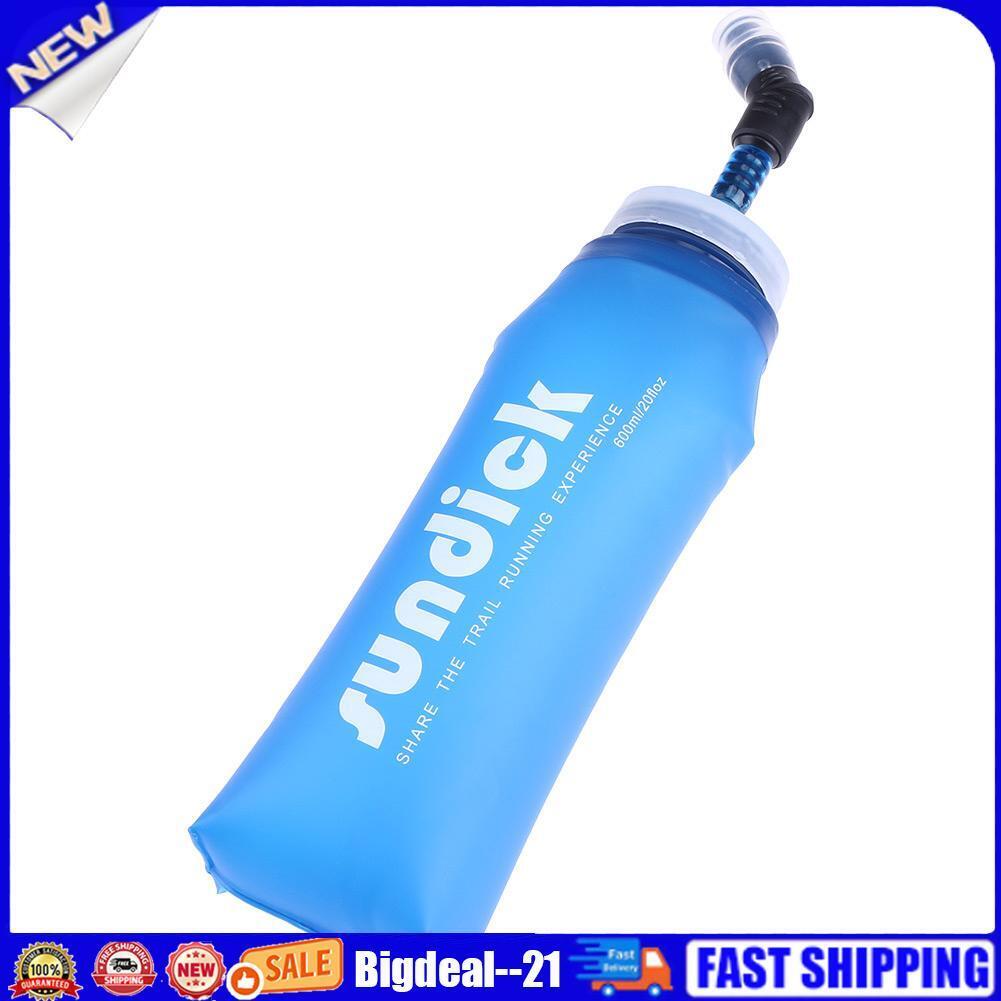 600ml Soft Flask Folding Collapsible Water Bottle for Running Hydration Bag