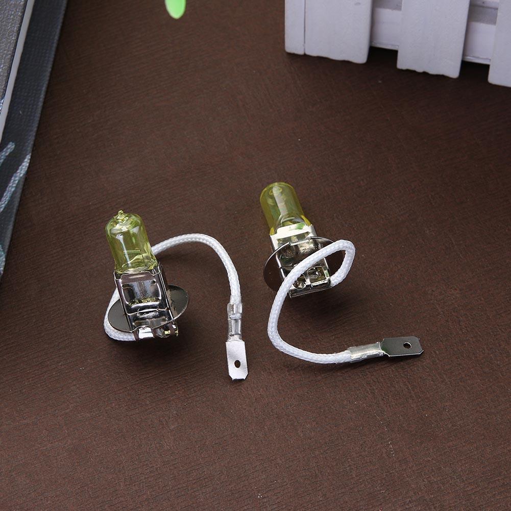 2pcs H3 12V 55W Yellow Halogen Xenon Light Bulbs for Car Headlamp Headlight