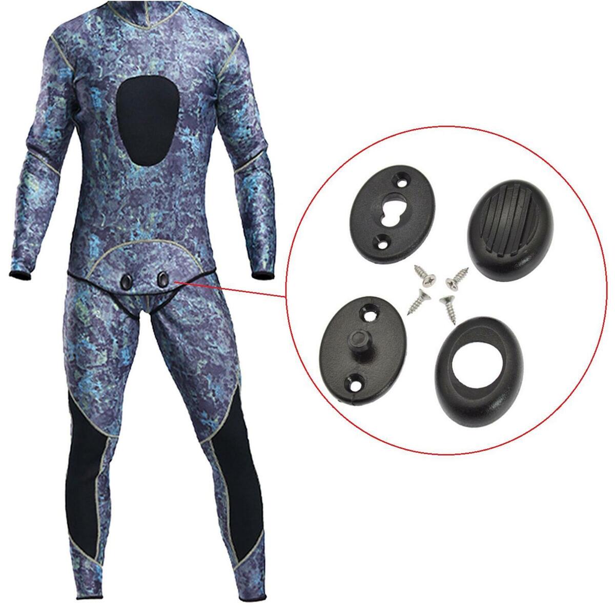 Wetsuit Fastener for Diving Suit Surfing Suit Slide Buckle with Screw Black