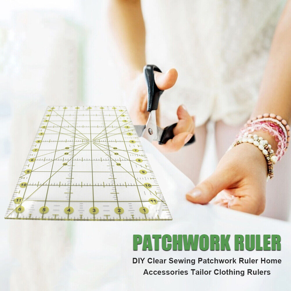 30x15cm Acrylic Patchwork Aligned Ruler Transparent Drawing Ruler Supplies