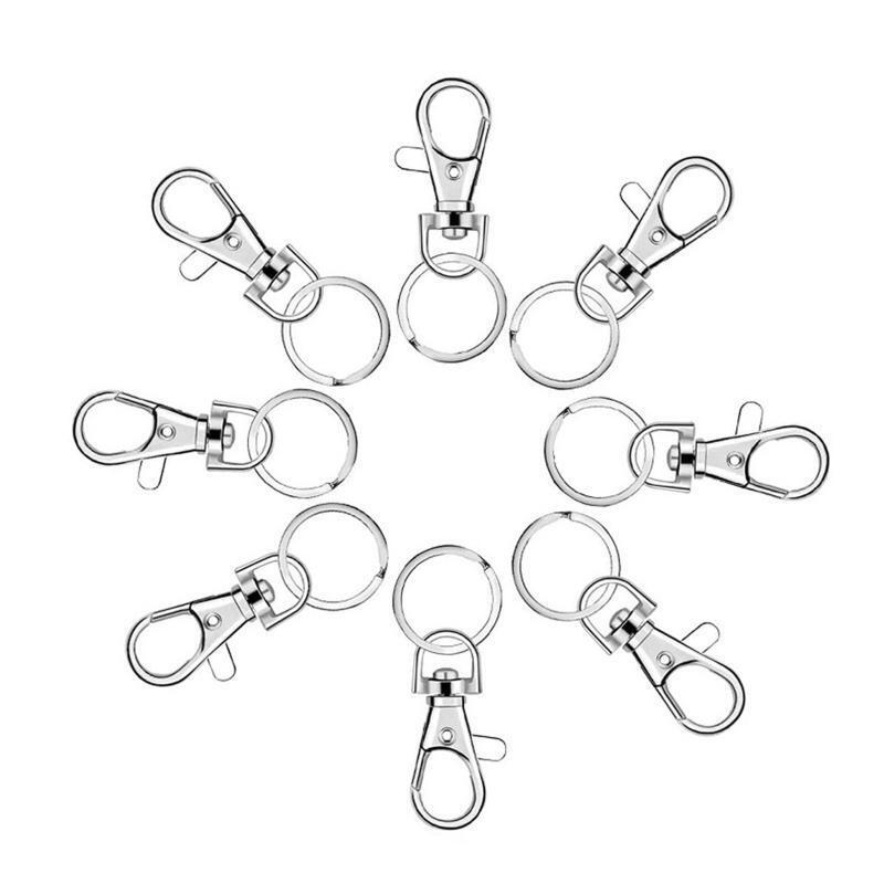 100x Keychain Hooks with Key Rings Keychain Clip Hooks with Rings Jewelry Making
