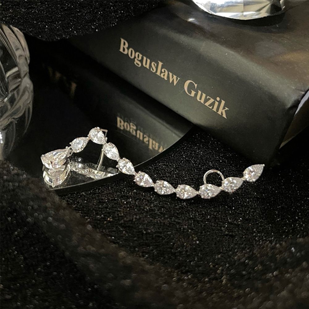 Girl Sparkling Exquisite Zircon Ear Cuff Ear Wrap Dangle Earrings Stud Earrings
