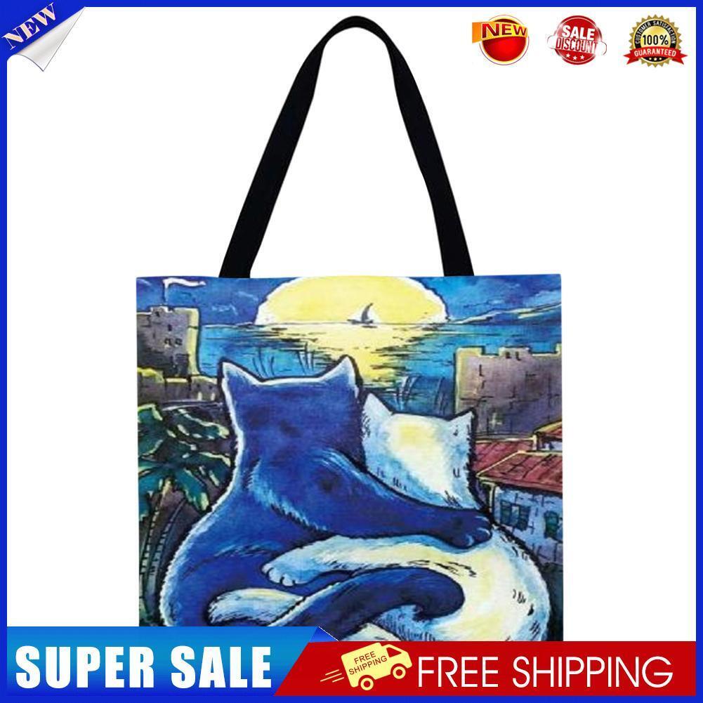 Embracing cats Printed Shoulder Shopping Bag Casual Large Tote Handbag