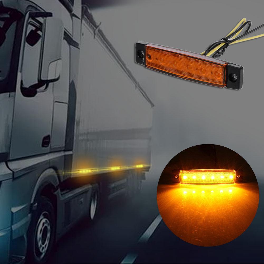 Waterproof 6SMD LED Car Bus Truck Trailer Side Marker Indicator Lamp(Yellow
