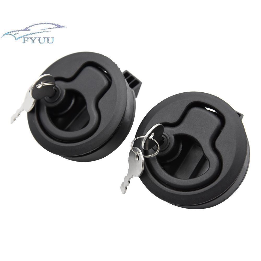 4 Pcs Boat RV Yacht Deck Hatches Door Lock w/Keys Pull Latches Lift Ring Handle