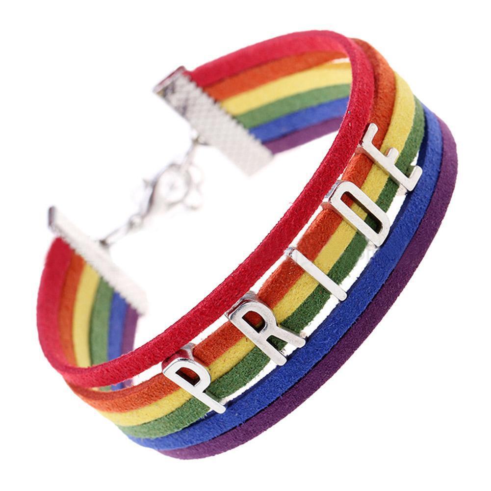 Women Men Simple Letters Handwoven Colorful Rainbow Bracelet Jewelry(1)