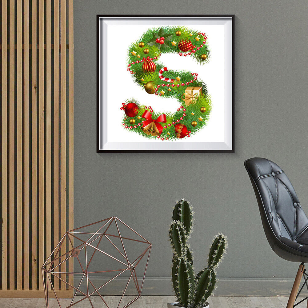 5D DIY Diamond Painting Christmas Letter S Full Round Drill Mosaic (W1097)