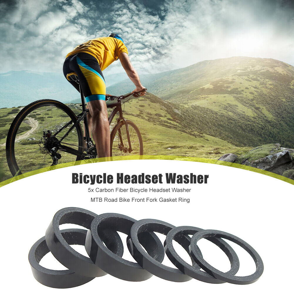 5x Carbon Fiber Bicycle Headset Washer MTB Road Bike Front Fork Gasket Ring